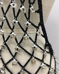 Robe mini en maille crochetée étoile (sur mesure sera réalisée en 1 à 6 semaines)
