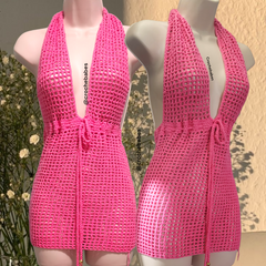 Robe de plage mini au crochet Ruby au-dessus du genou