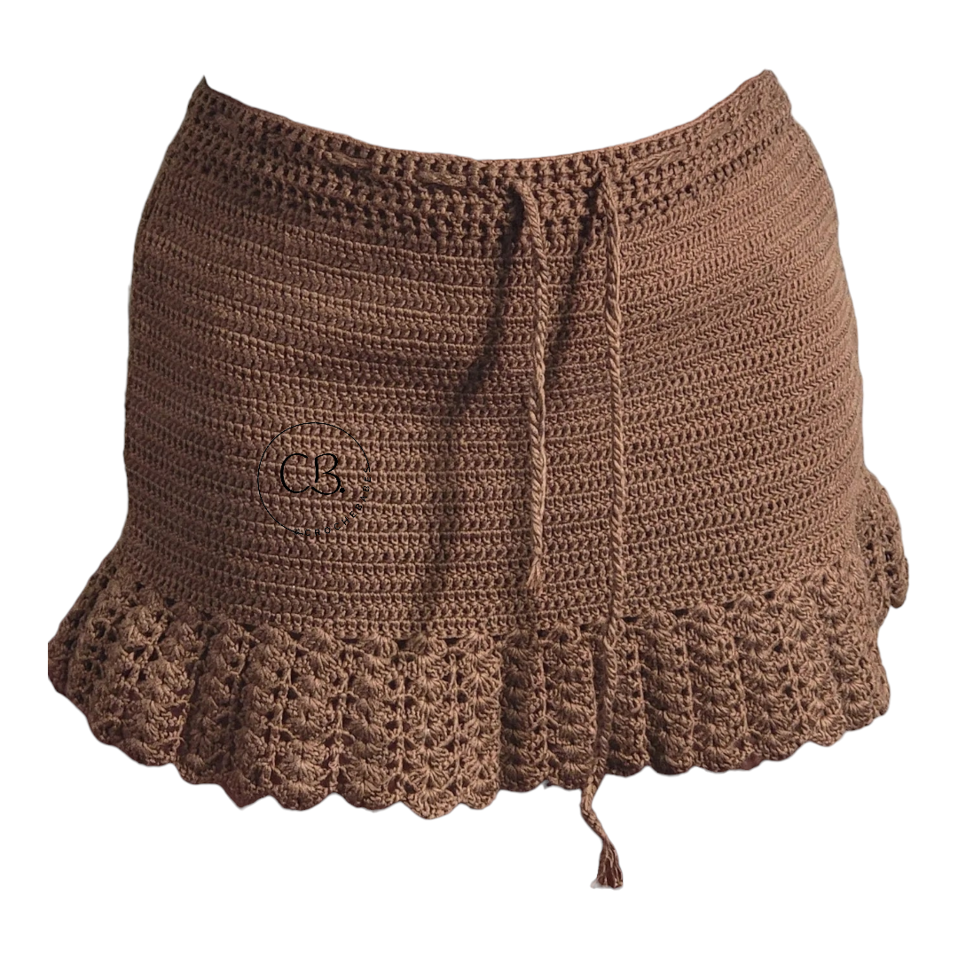 Mini jupe au crochet (sur mesure sera réalisée en 1 à 6 semaines)