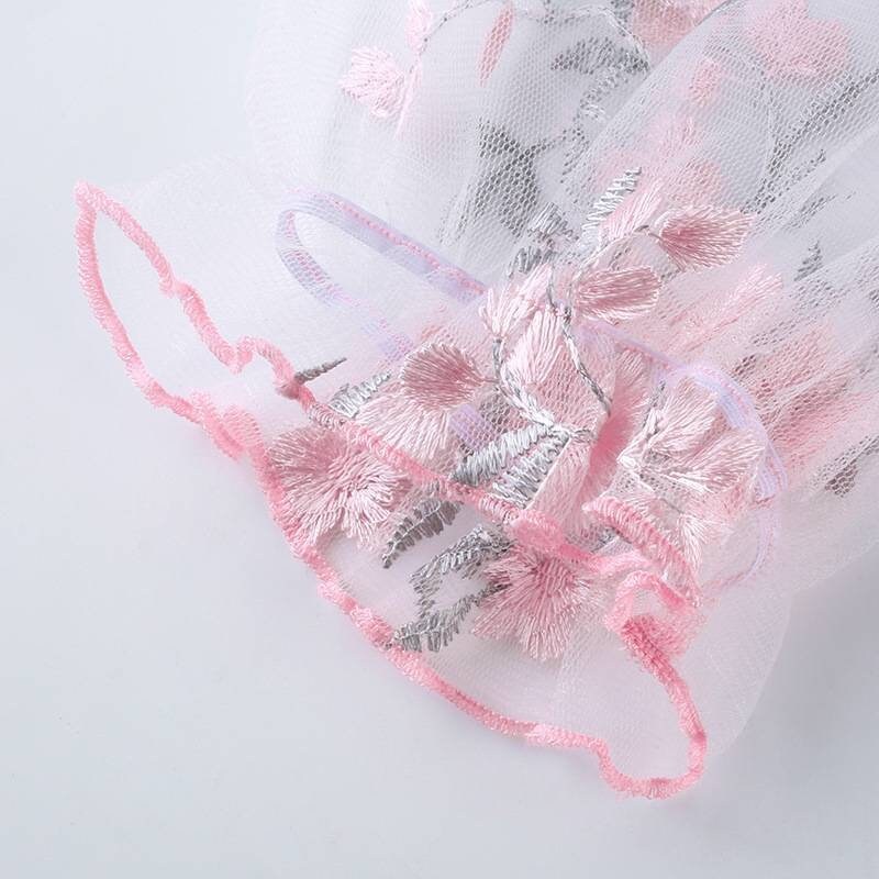 Haut corset à broderie florale