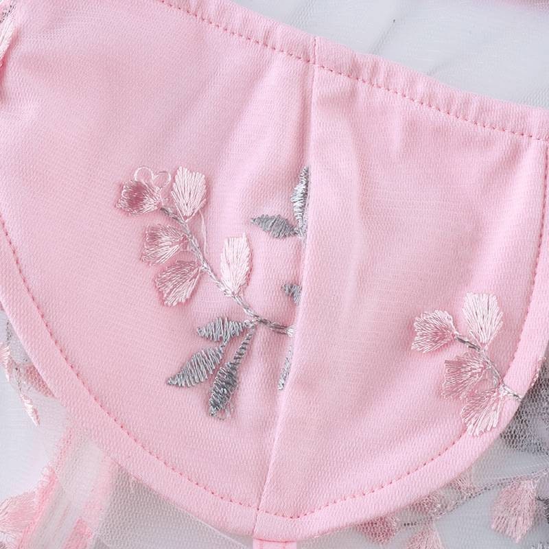 Haut corset à broderie florale
